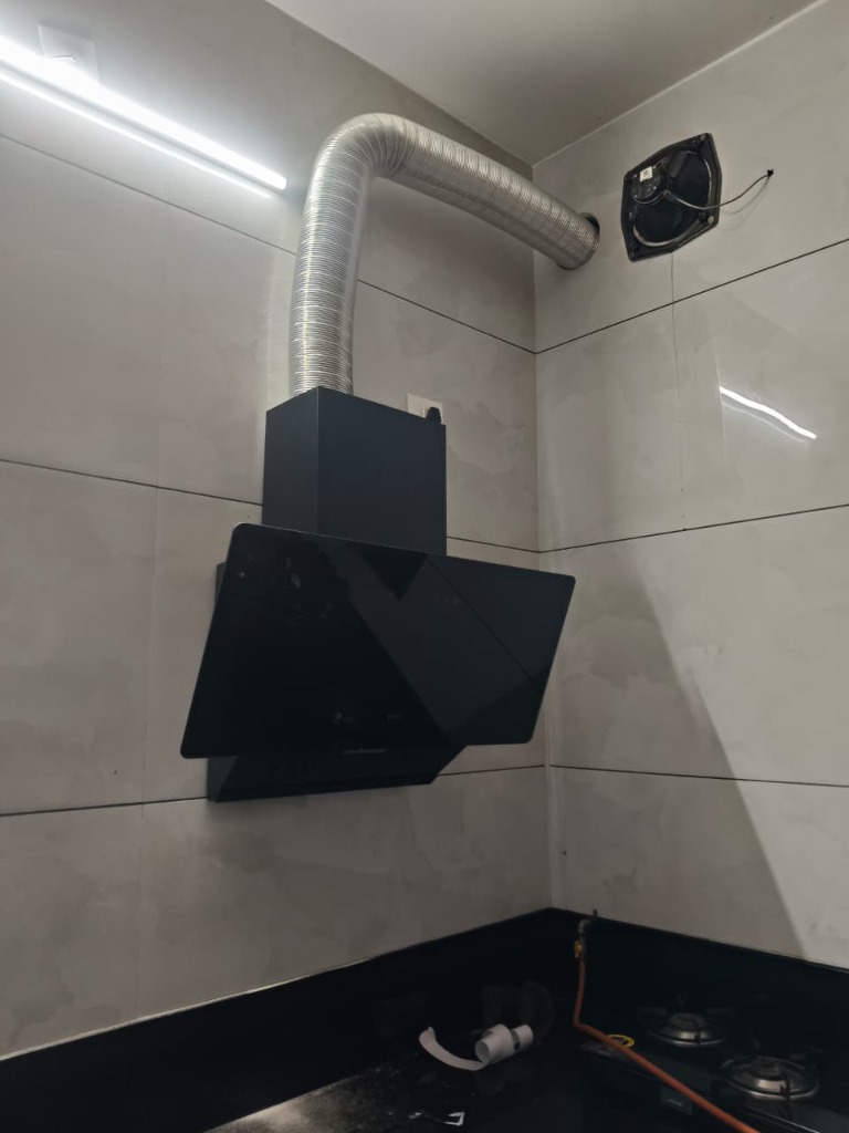 Chimney Aluminum Ducting Setup